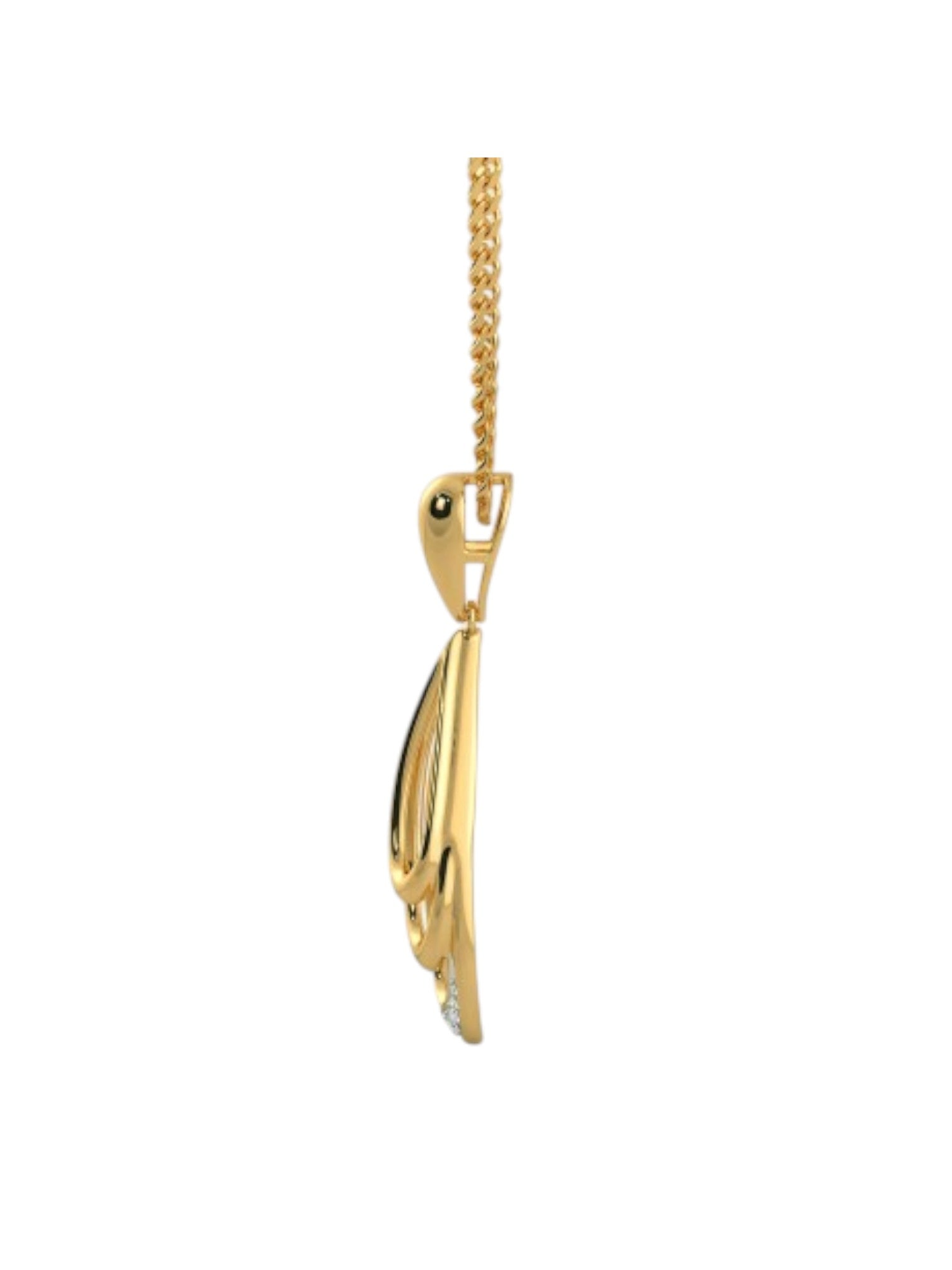 925 Sterling Silver Elegant Design CZ Stones Gold Plated Pendant With Chain For Women By Kesardeep